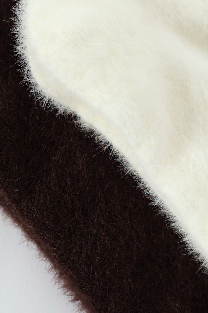 2 Pack Plain Cosy Fluffy Socks - Mid Brown