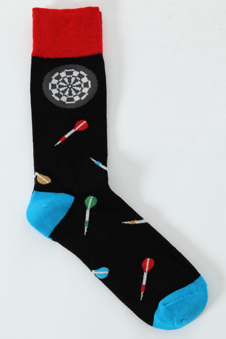 Single Darts Anklet Sock - Black