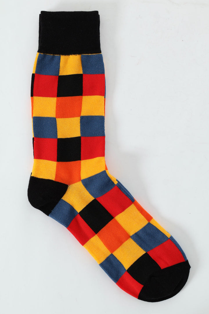 Single Check Anklet Sock - Orange