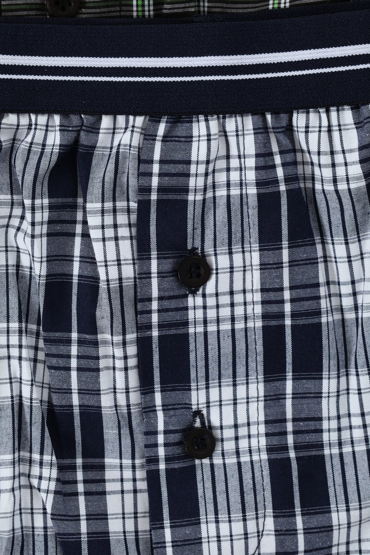 Boys 2 Pack Woven Check Boxers