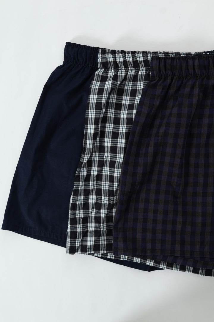 3 Pack Woven Boxers - Blue