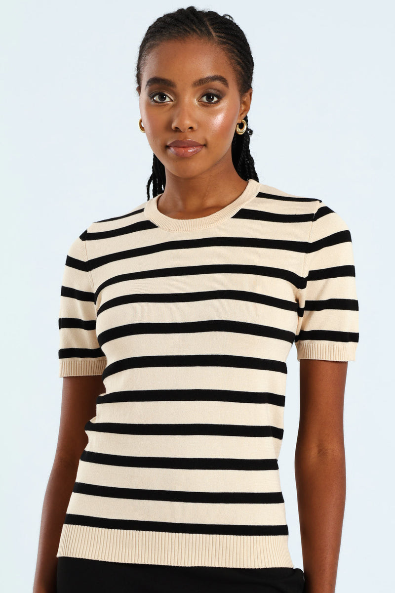 Stripe Pullover - Stone