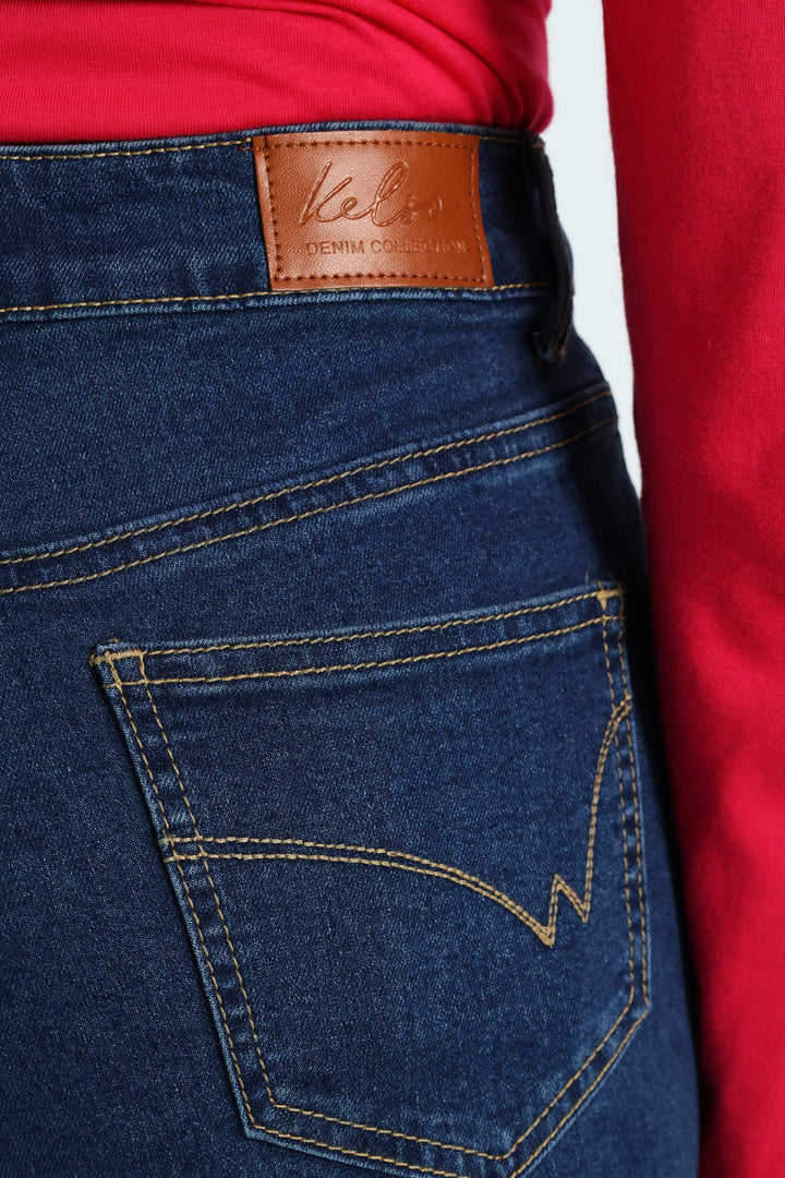 Turn Up Hem Skinny Jean - Med Wash