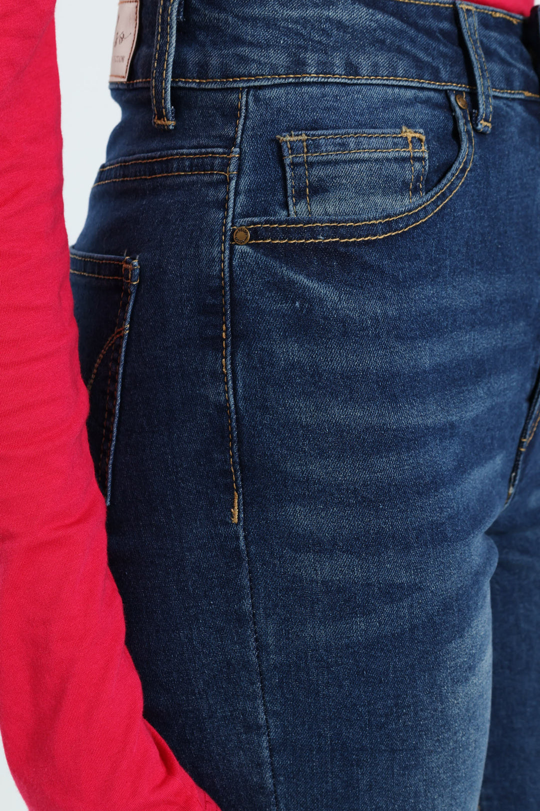 Turn Up Hem Skinny Jean - Med Wash