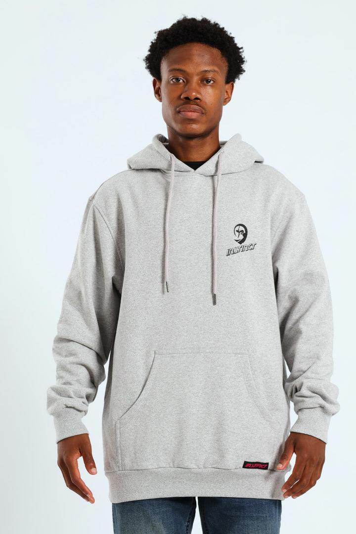 Vintage Print Hoodie - Grey