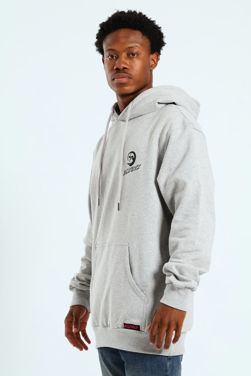 Vintage Print Hoodie - Grey