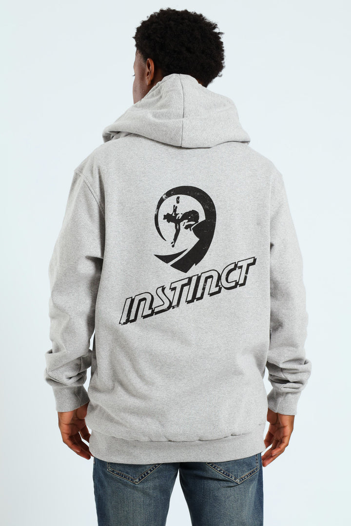 Vintage Print Hoodie - Grey