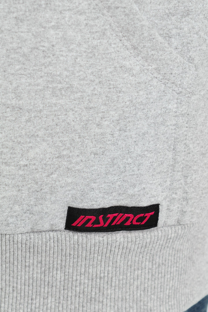 Vintage Print Hoodie - Grey