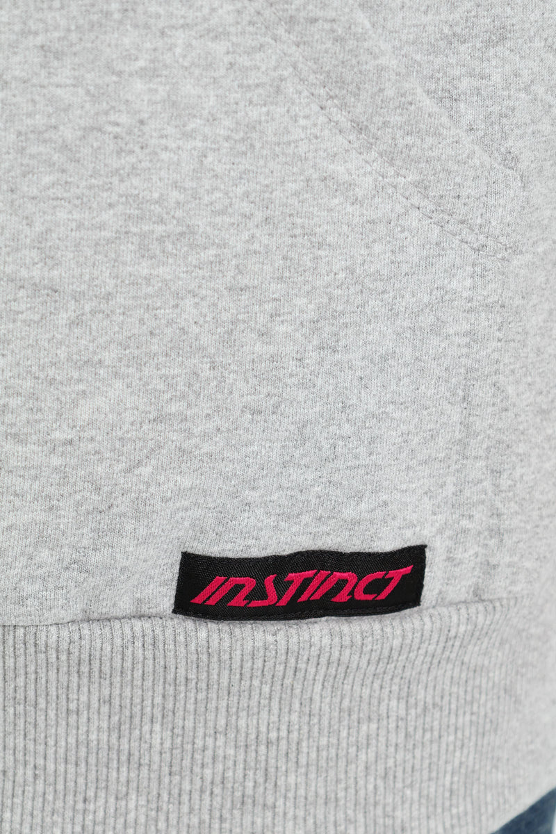 Vintage Print Hoodie - Grey
