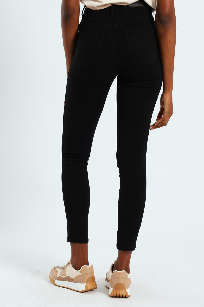 Push Up Hiwaist Skinny Jean - Black
