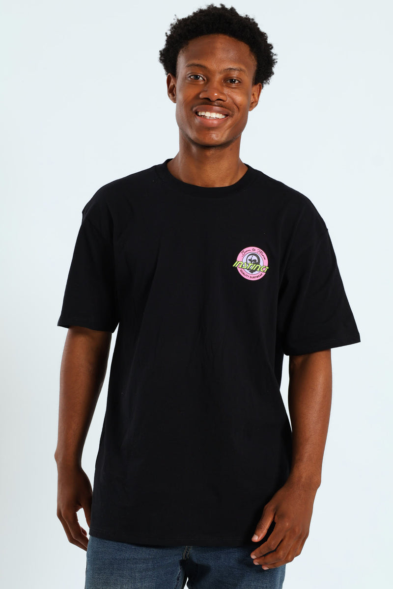 Bubblegum Chest Print Tee - Black