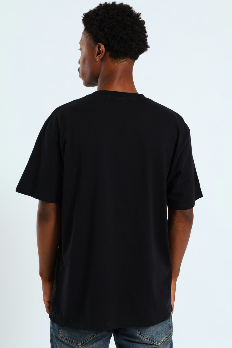 Bubblegum Chest Print Tee - Black