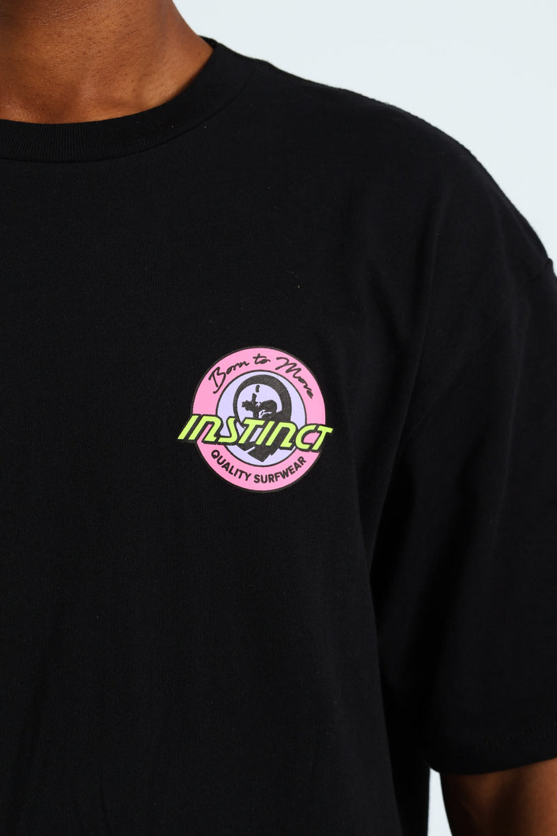 Bubblegum Chest Print Tee - Black