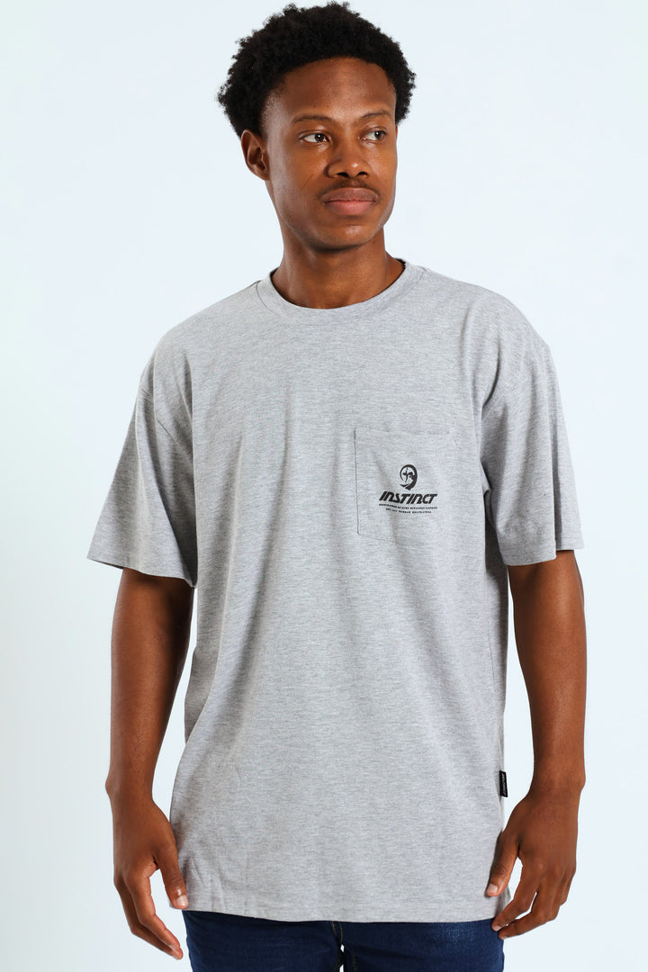 Vintage Chest Print Tee - Grey