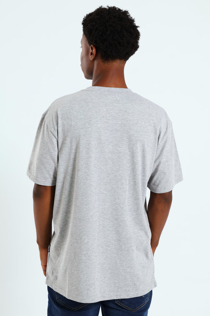 Vintage Chest Print Tee - Grey