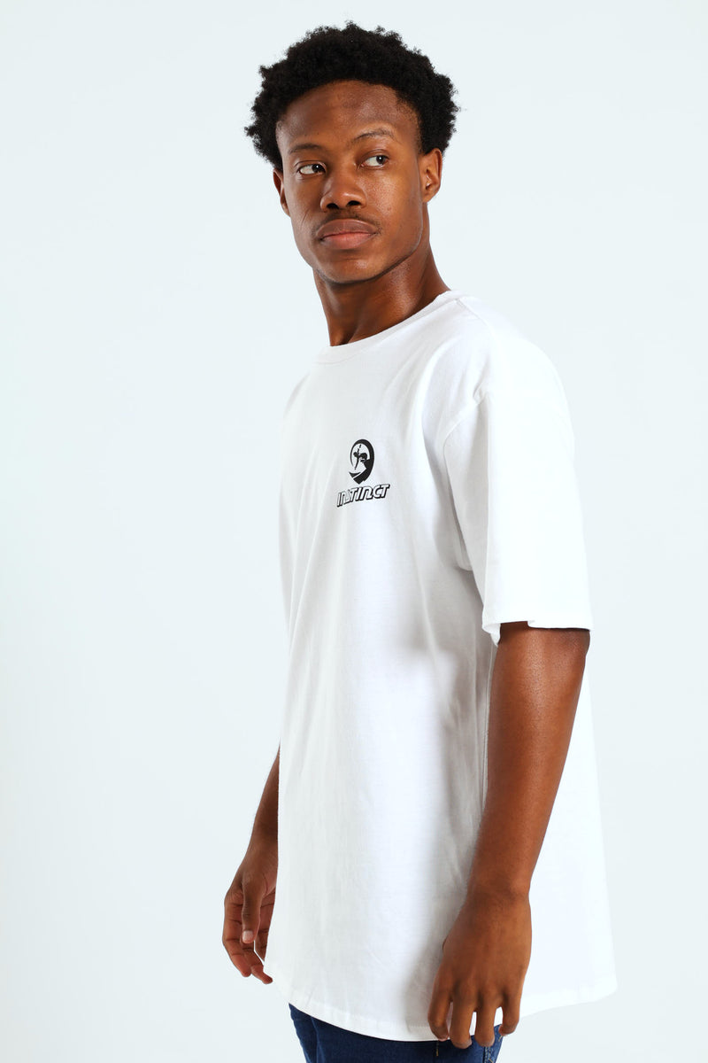 Vintage Chest Print Tee - White