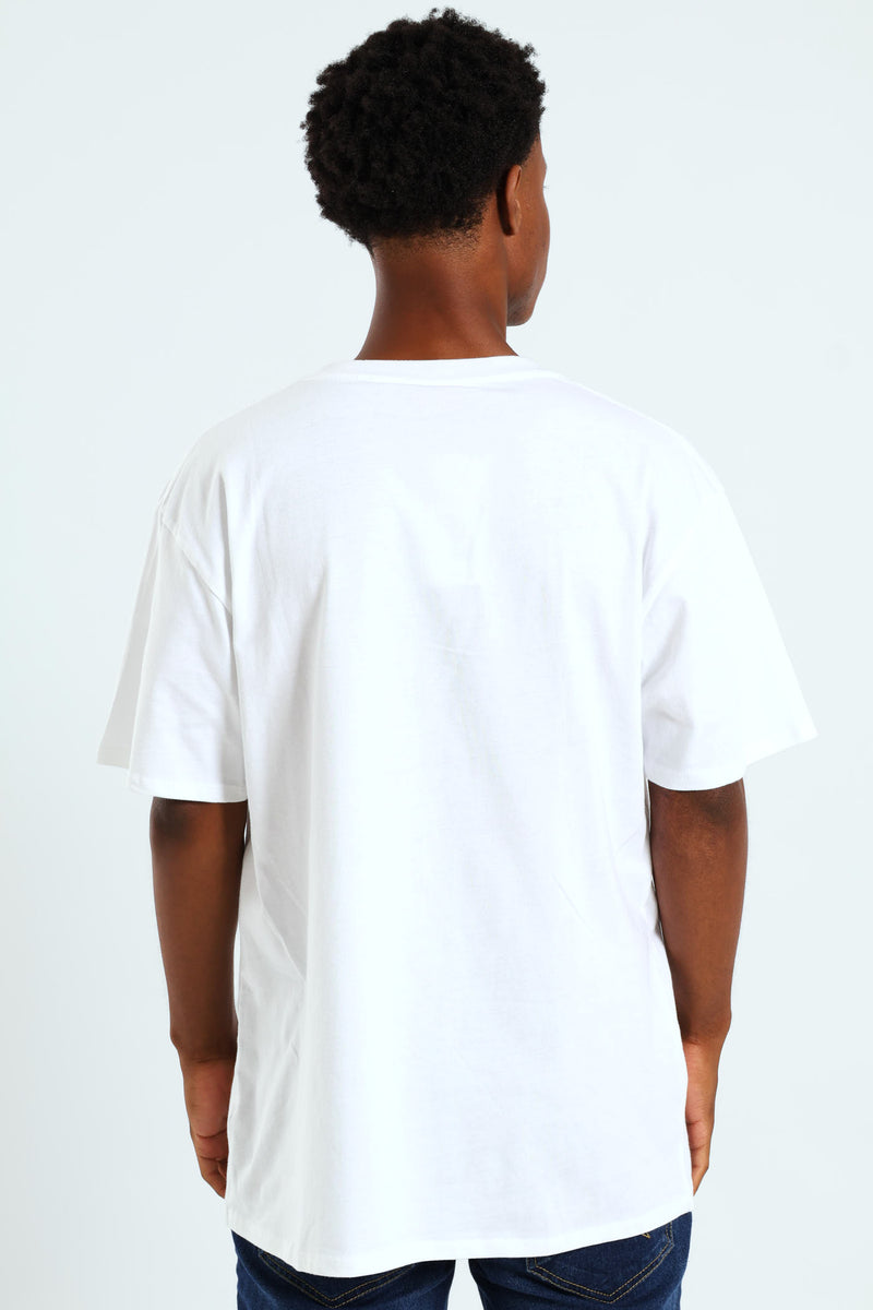 Vintage Chest Print Tee - White