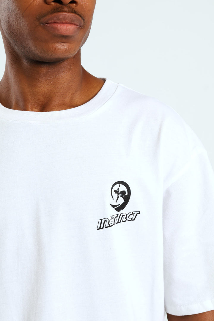 Vintage Chest Print Tee - White