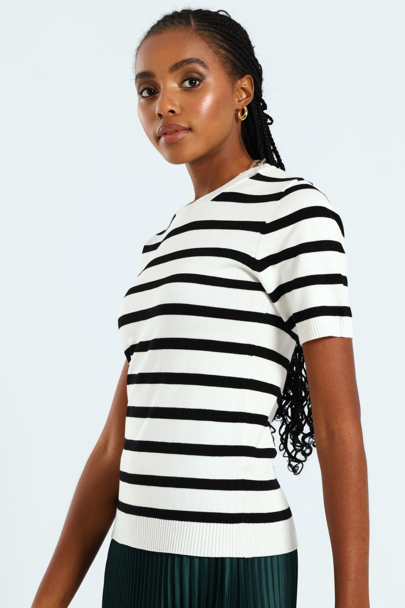 Stripe Pullover - Black/White