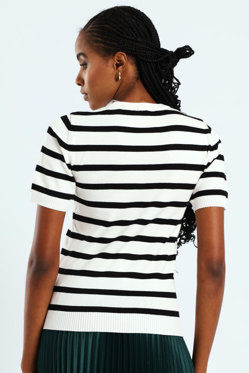 Stripe Pullover - Black/White