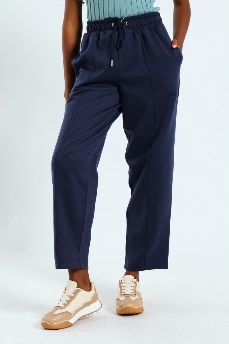 Pintuck Wideleg Jogger - French Navy