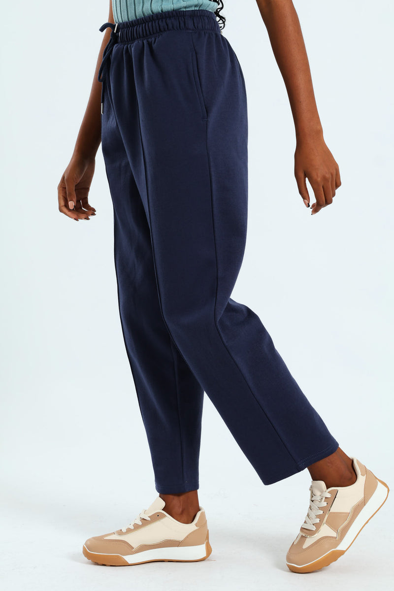 Pintuck Wideleg Jogger - French Navy