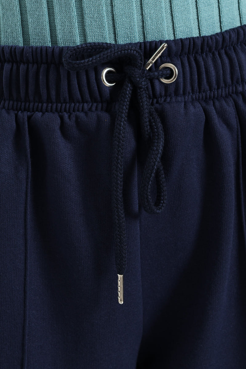 Pintuck Wideleg Jogger - French Navy