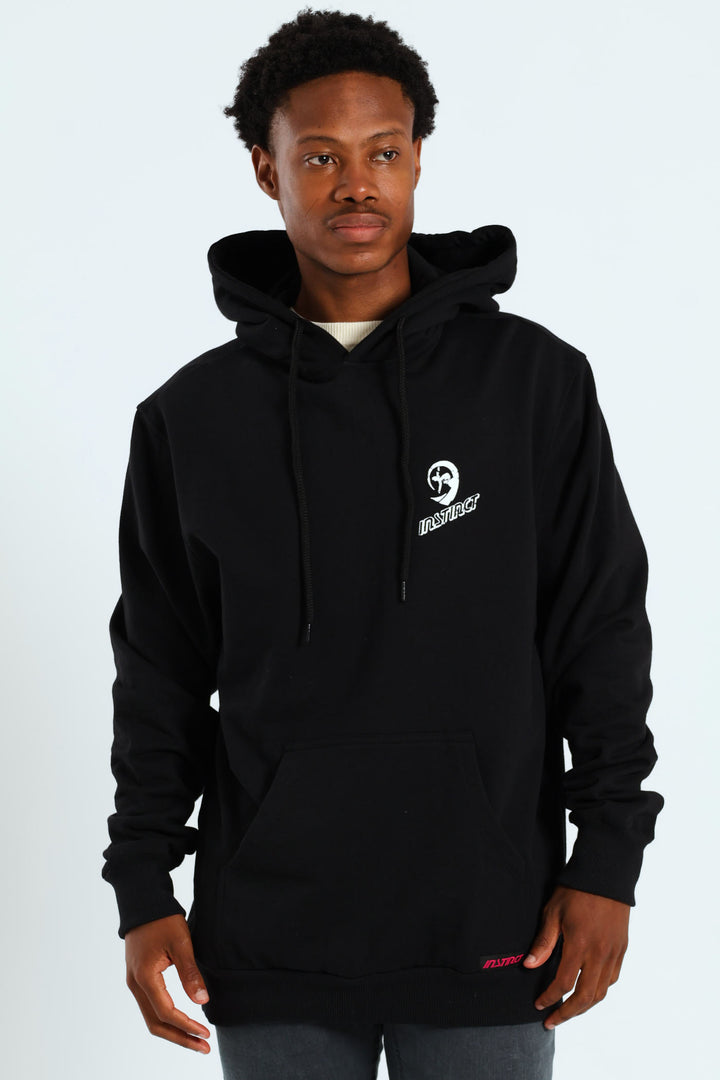 Vintage Print Hoodie - Black