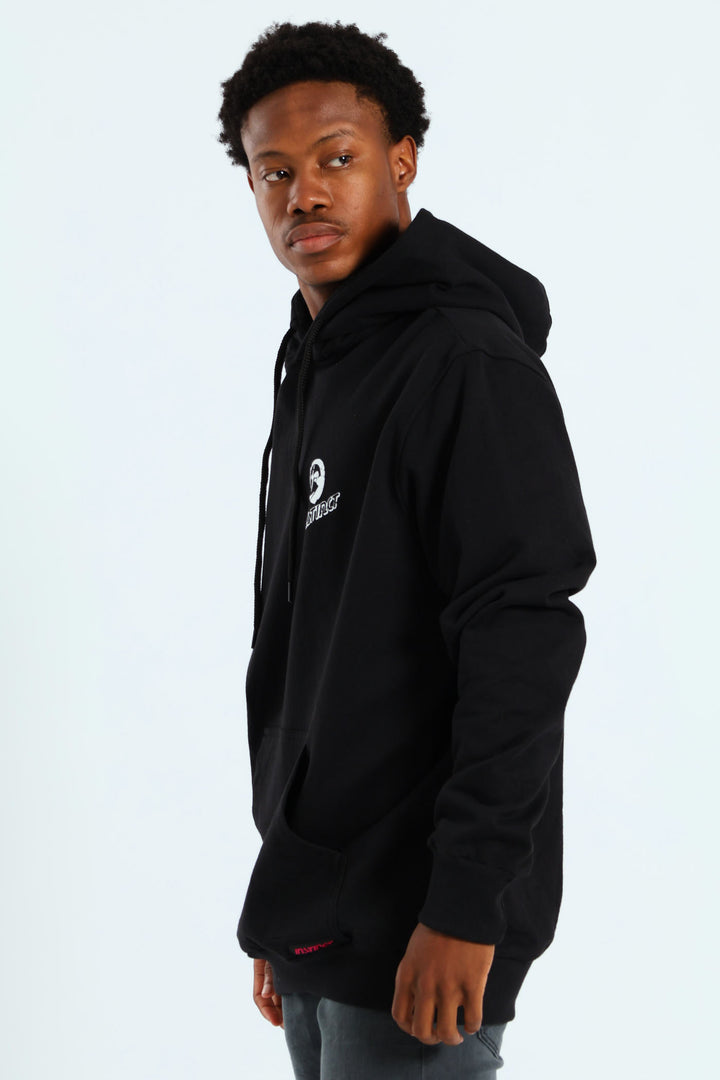 Vintage Print Hoodie - Black