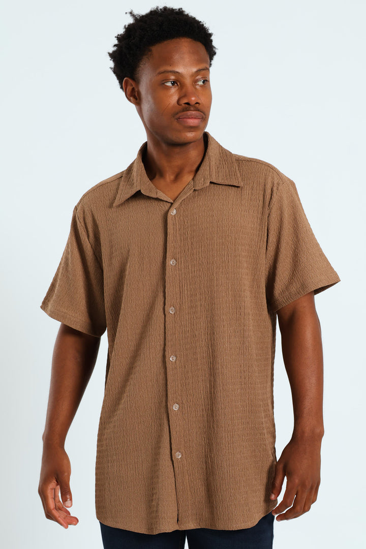 Crinkle Shirt - Taupe