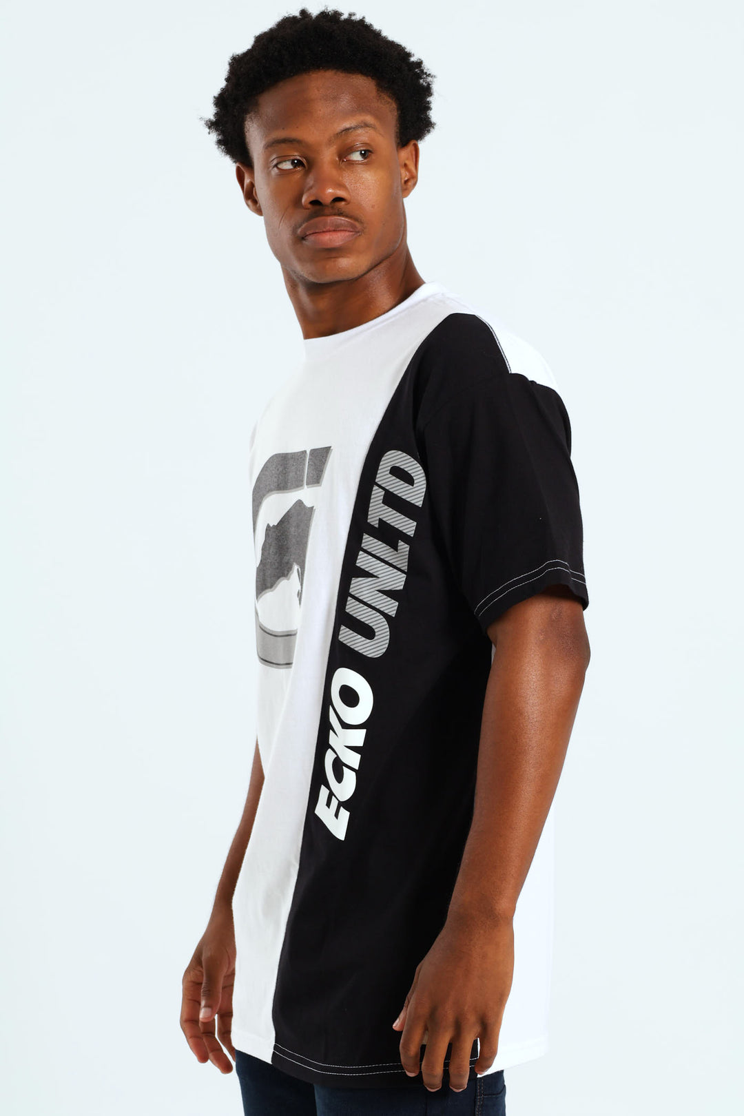 Diagonal Script Tee - White