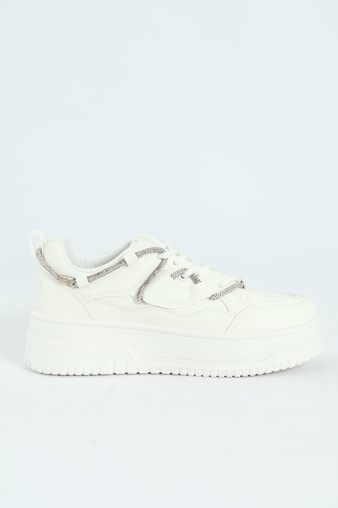 Diamante Band Chunky Sneaker - White