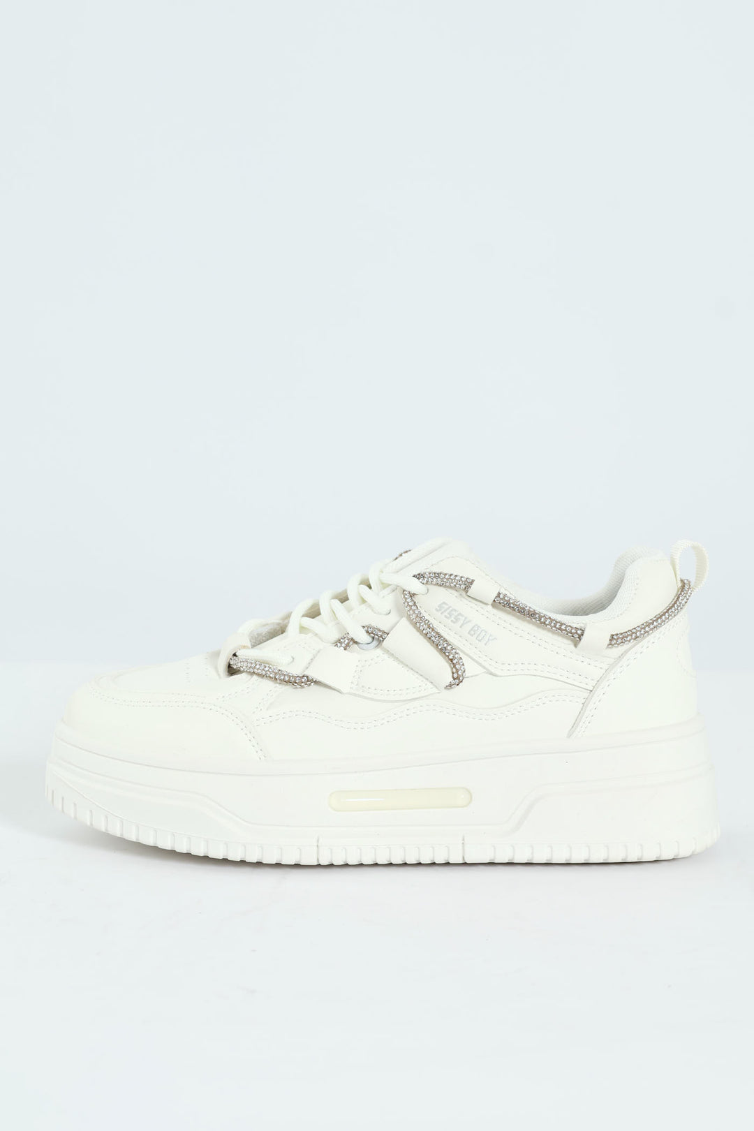 Diamante Band Chunky Sneaker - White