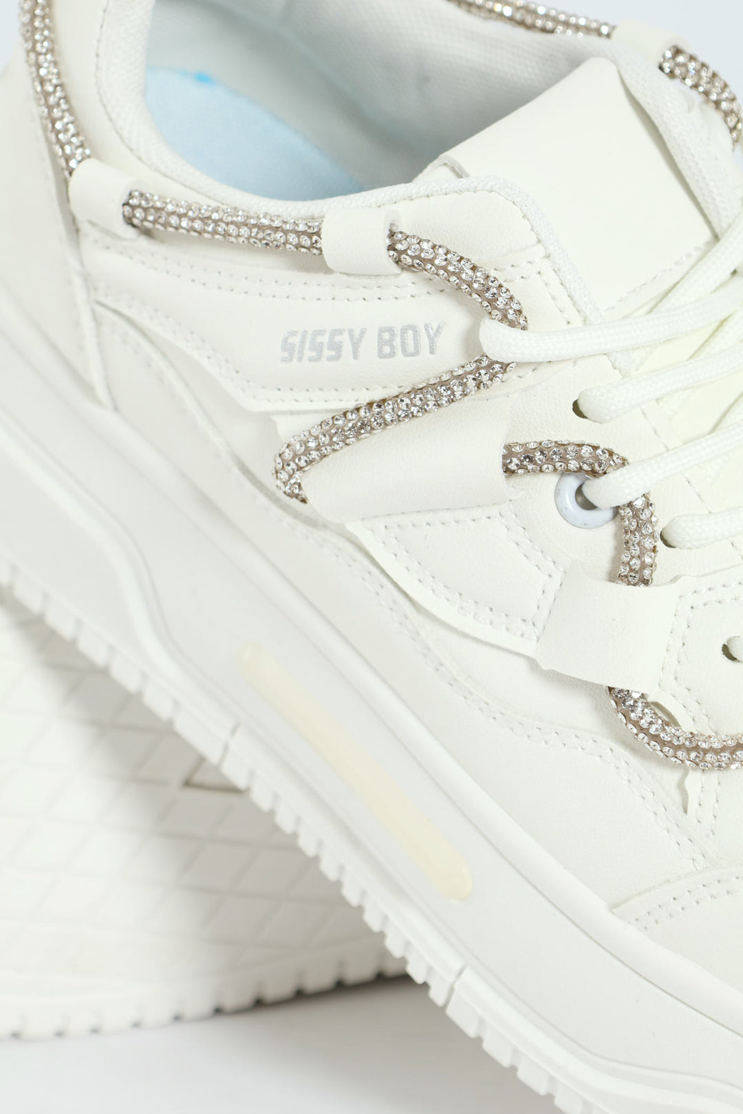Diamante Band Chunky Sneaker - White