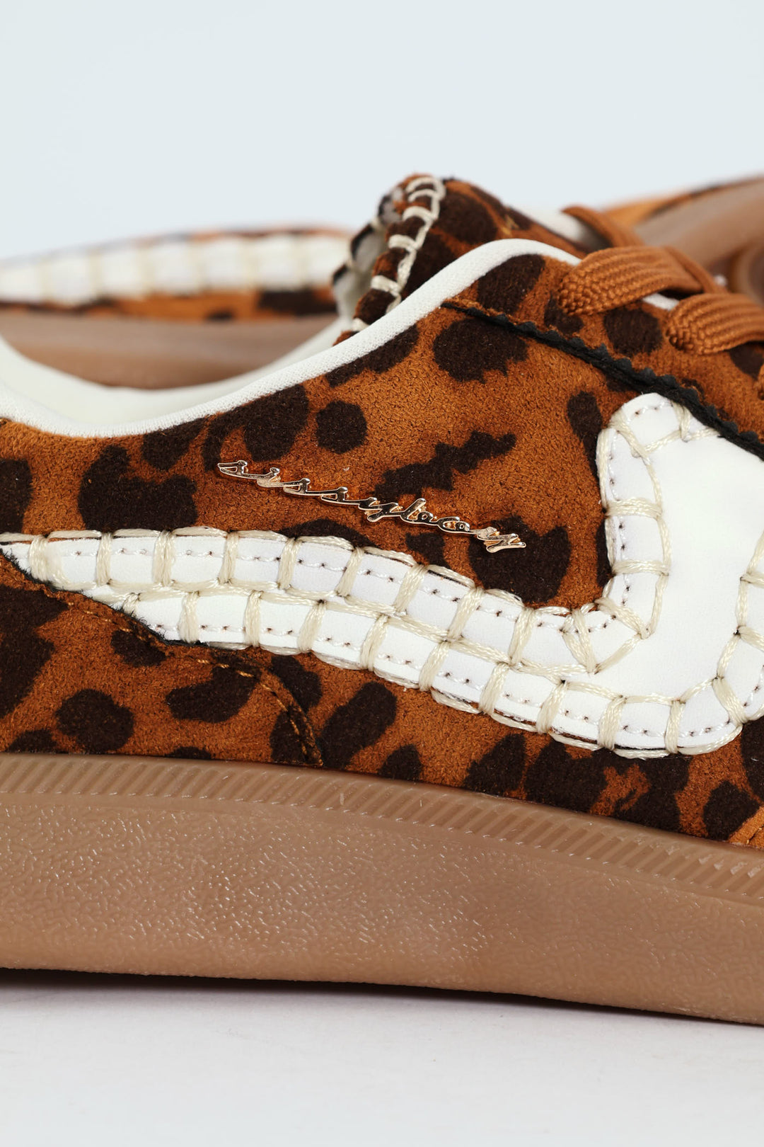 All Over Leopard Print Gum Outsole Sneaker - Brown