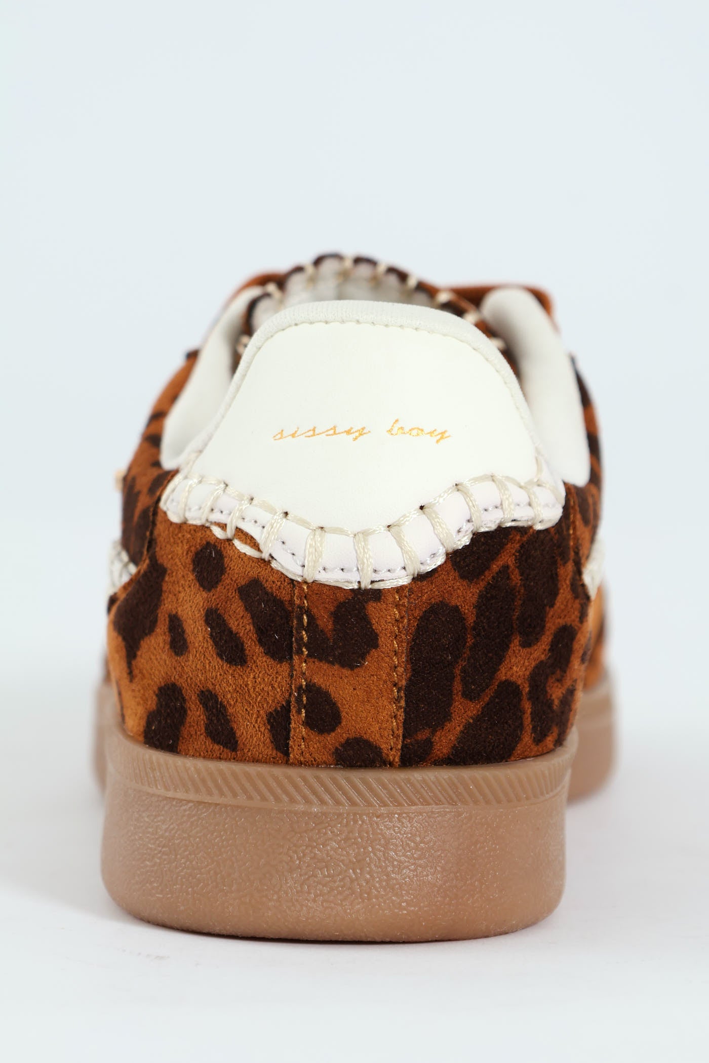 Ladies All Over Leopard Print Gum Outsole Sneaker - Brown