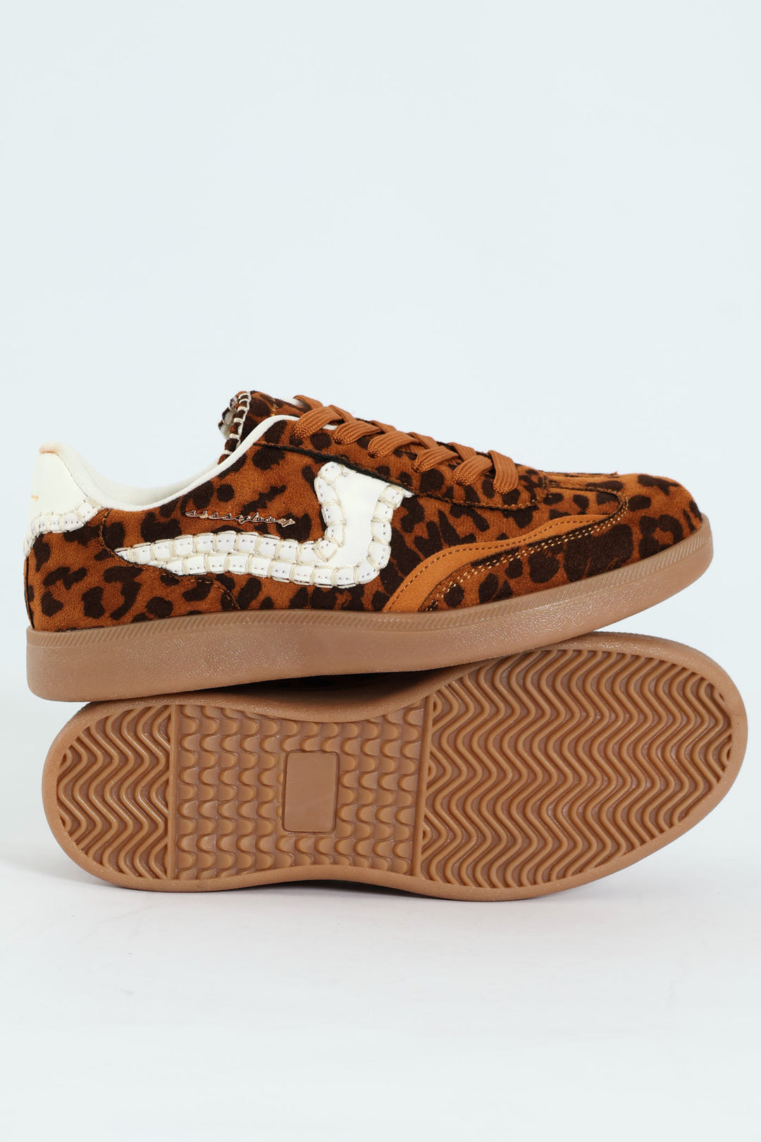 All Over Leopard Print Gum Outsole Sneaker - Brown