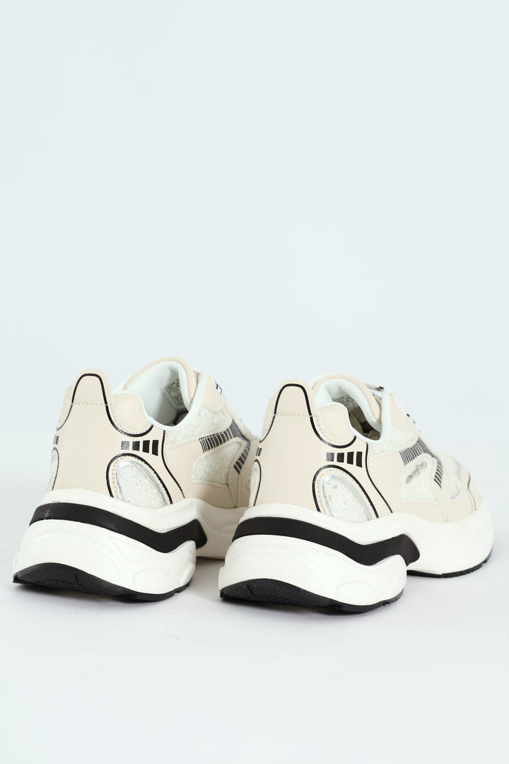 Chunky Glitter Sneaker - White