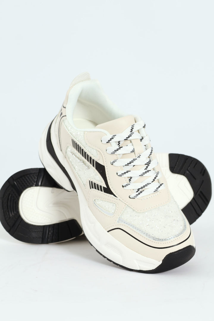 Chunky Glitter Sneaker - White