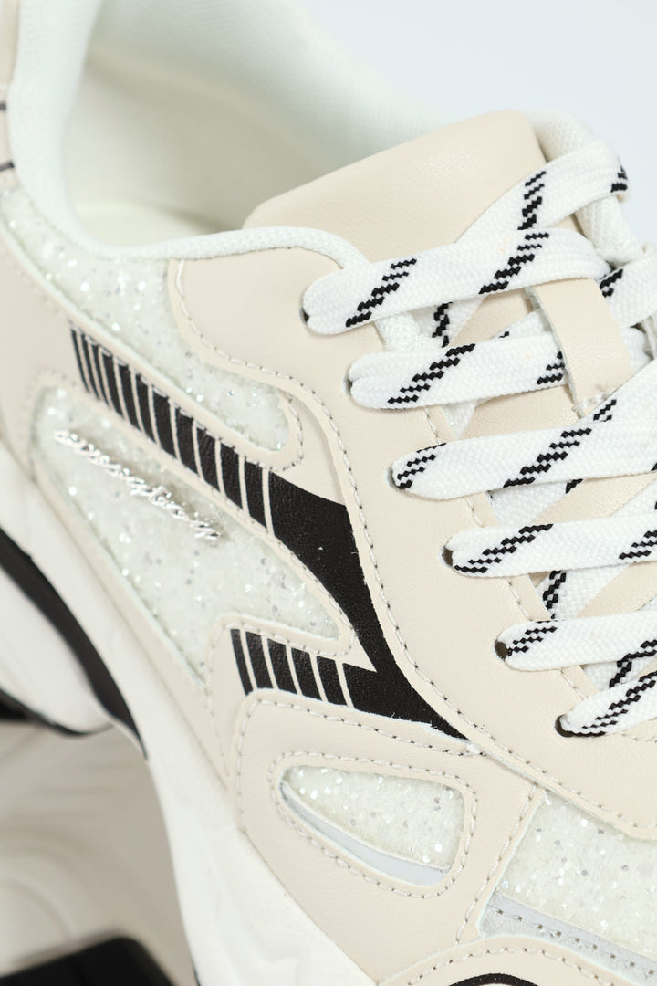 Chunky Glitter Sneaker - White
