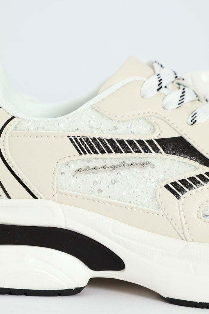Chunky Glitter Sneaker - White