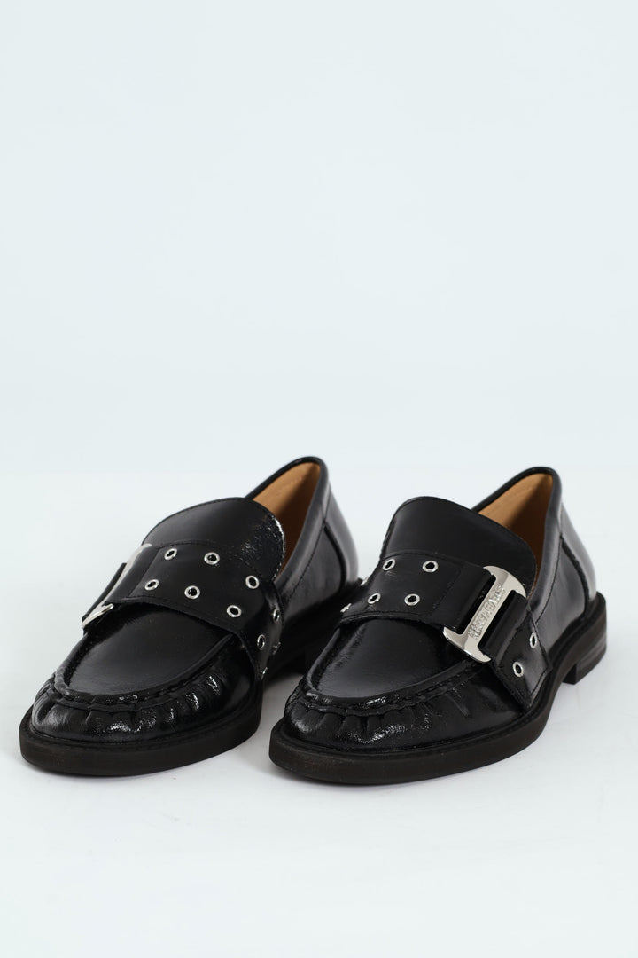 Max Track Buckle Loafer - Black