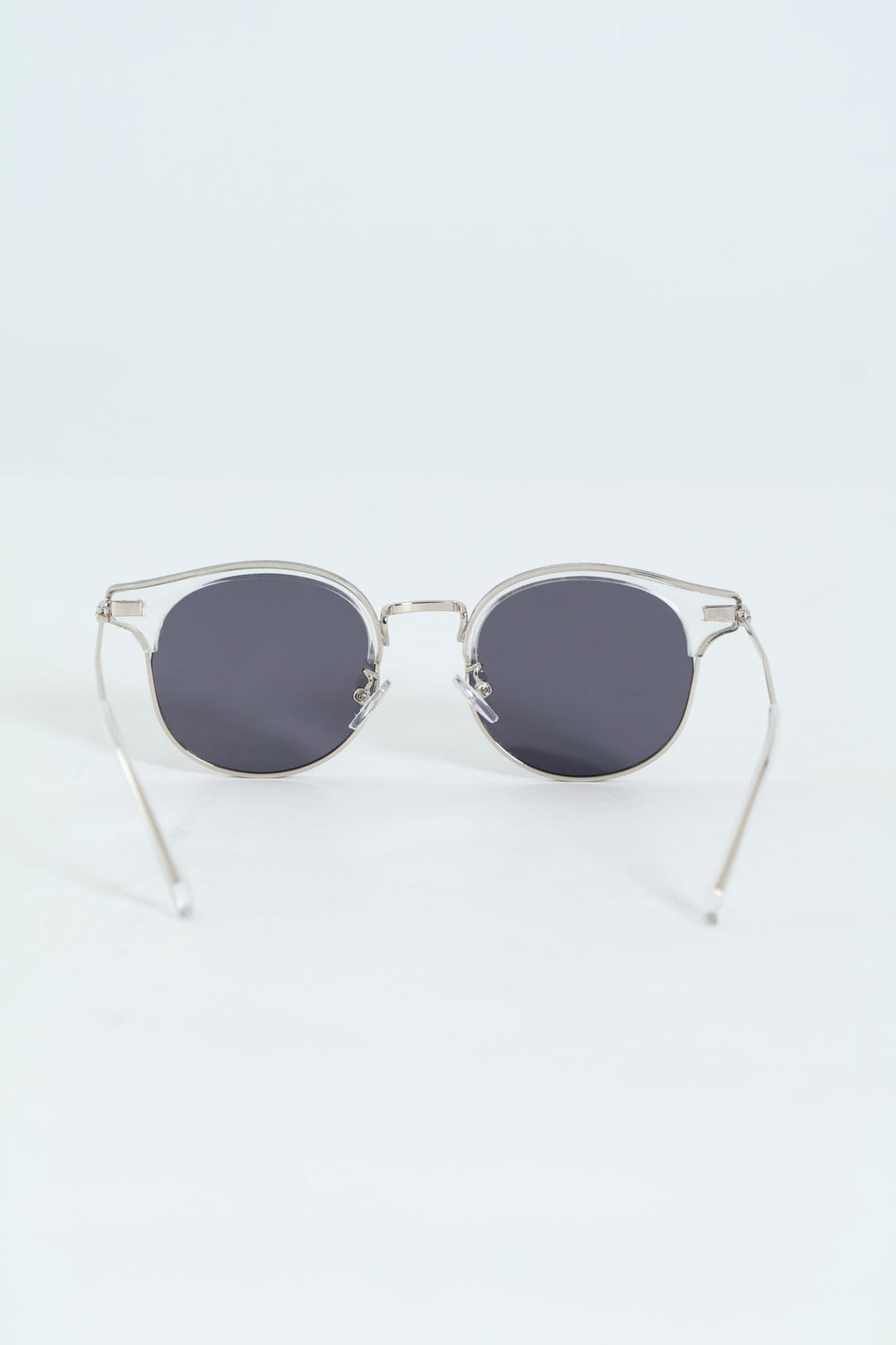 Thin Metal Arm Clubmaster Sunglasses - Silver