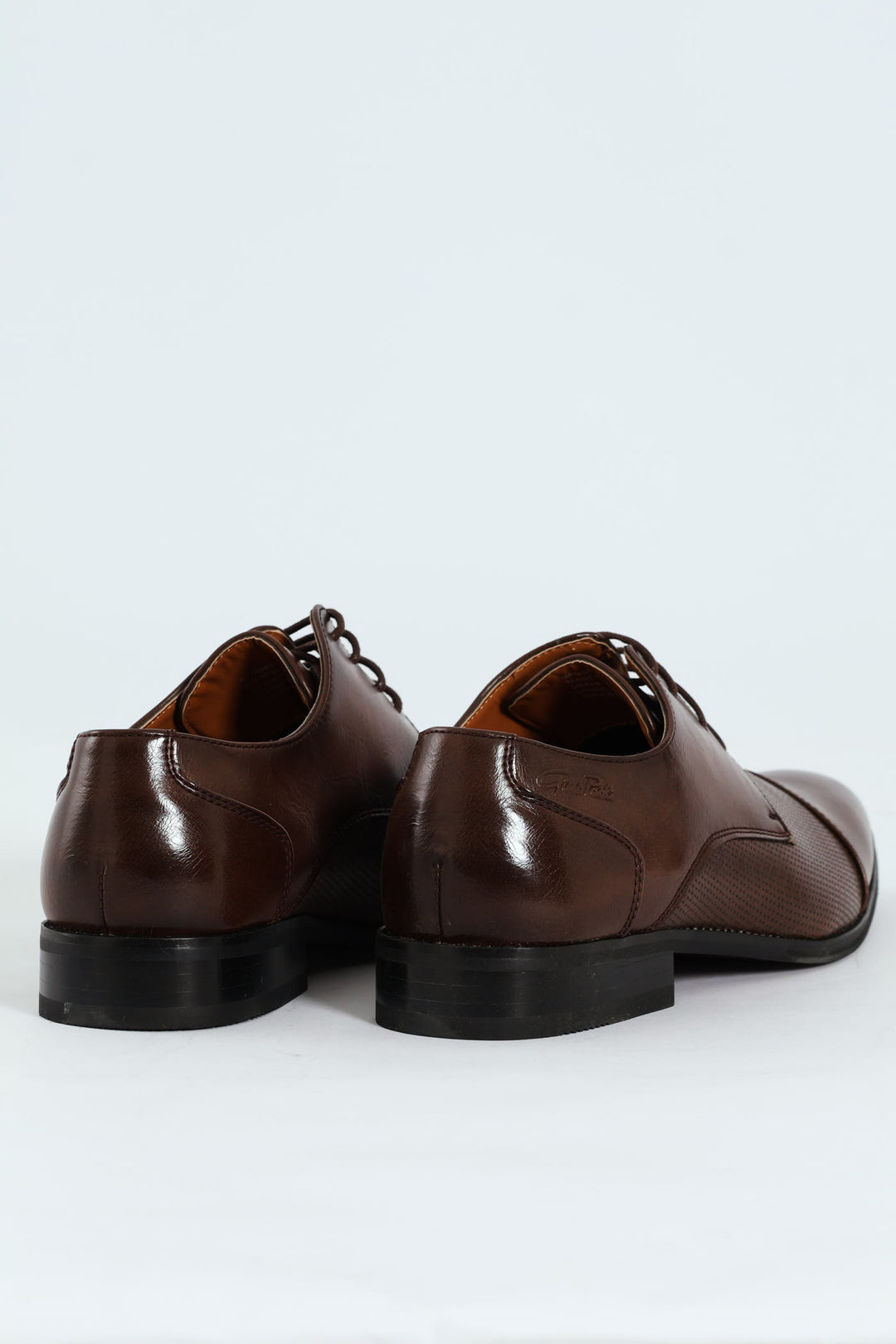 Toe Cap & Pin Punch Detail Derby Shoe - Brown