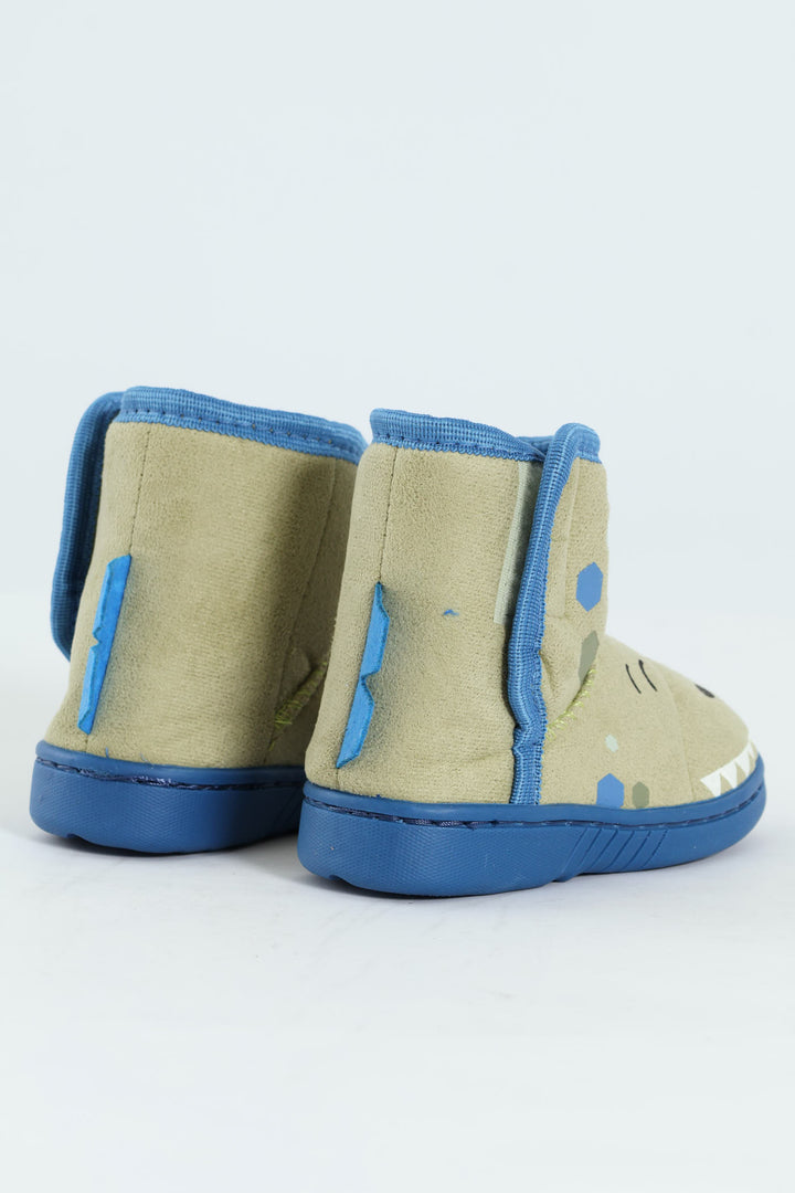Pre-Boys Dino Slipper Boot - Sage