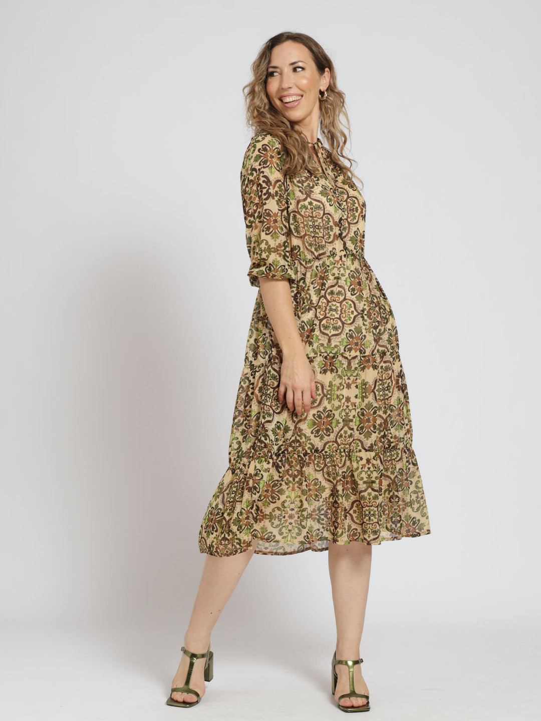 Ladies Chiffon Tier Dress Beige – Edgars - Main Image