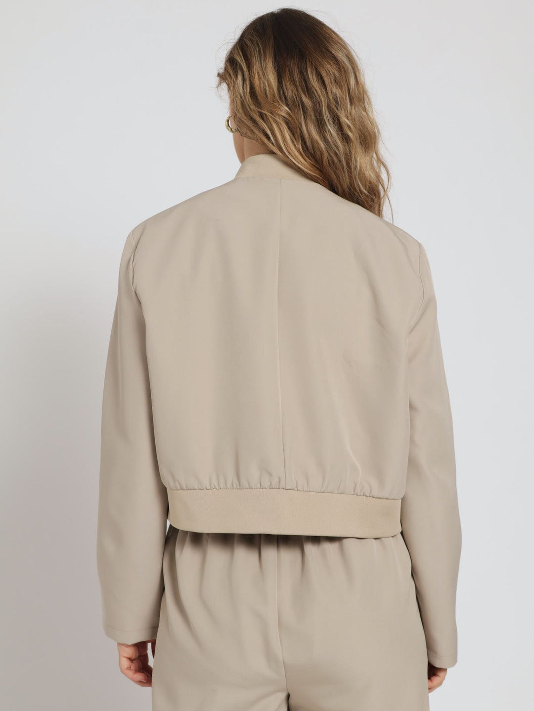 Formal Bomber Jacket - Taupe