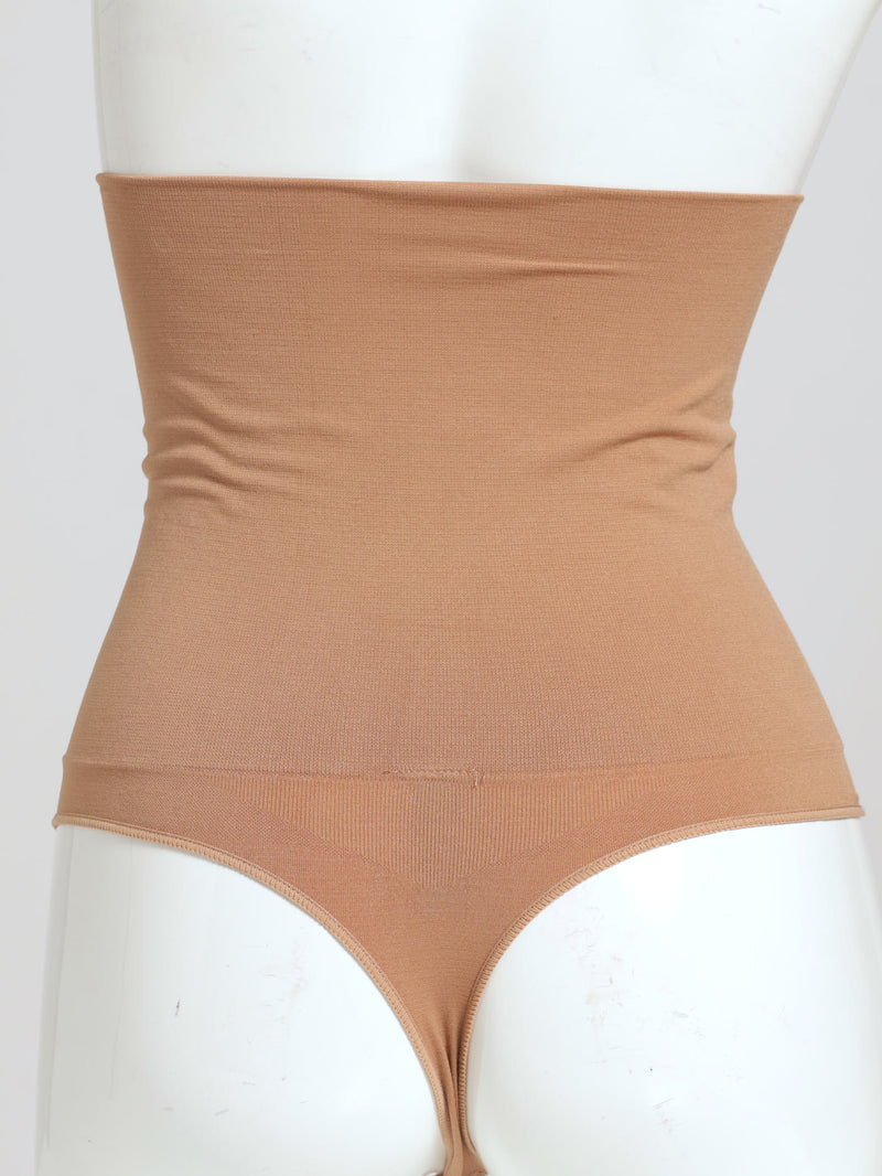 2 Pack Seamless Shapwear Thong - Mocha/Black