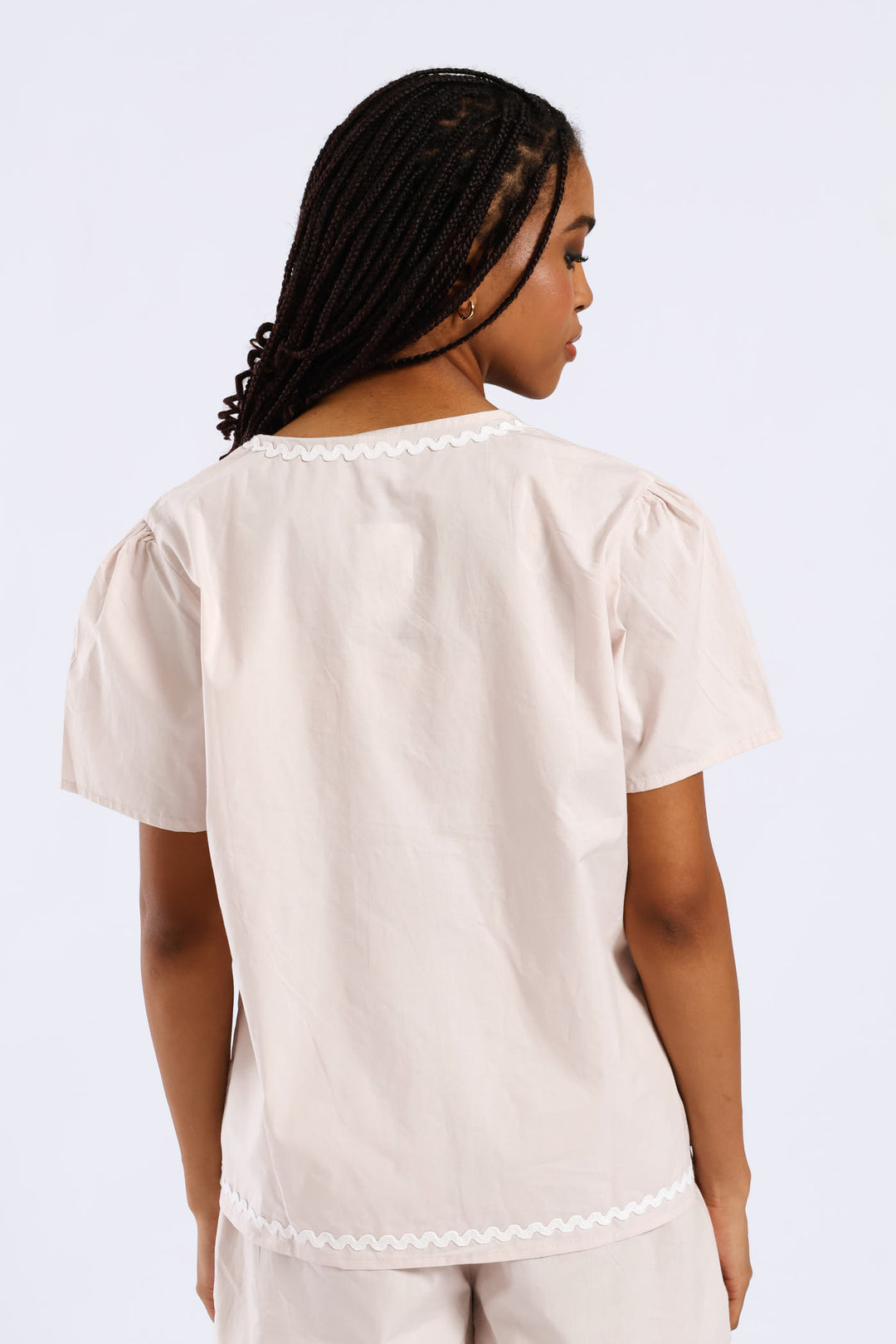 Tie Front Detail Sleep Set - Light Grey