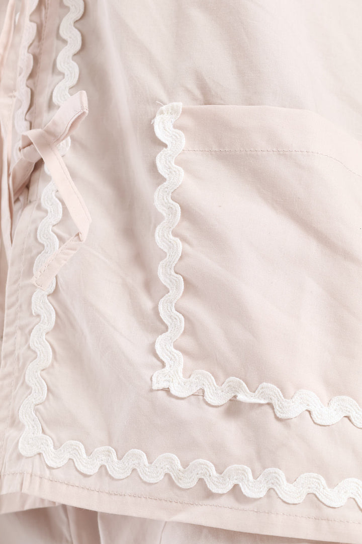 Tie Front Detail Sleep Set - Light Grey